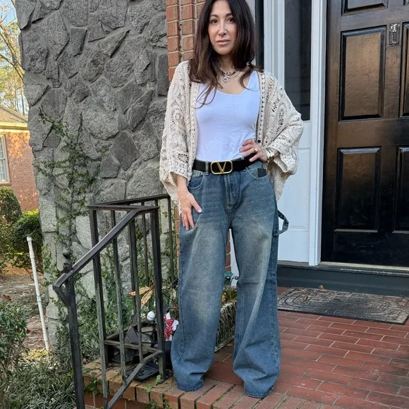 Retro Chic Loose fit wide leg Baggy Jeans - Picture 4 of 7